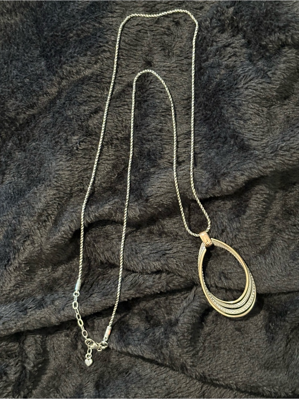 Brighton Silver-Tone Layered Teardrop Pendant Necklace - Women Jewelry